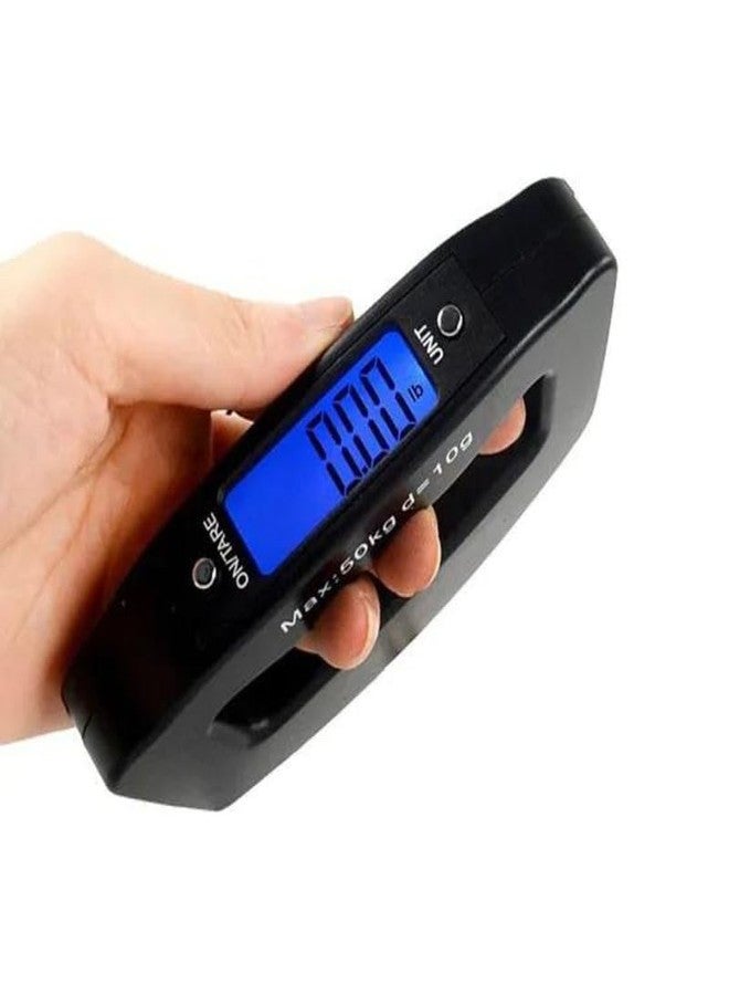 Mabron ميزان أمتعة رقمي من مابرون (ضمان لمدة عام) مصنوع من مادة ABS، يزن من 10 غرامات إلى 50 كيلوغرامًا، مزود بحزام تعليق رمادي اللون. - Image 5